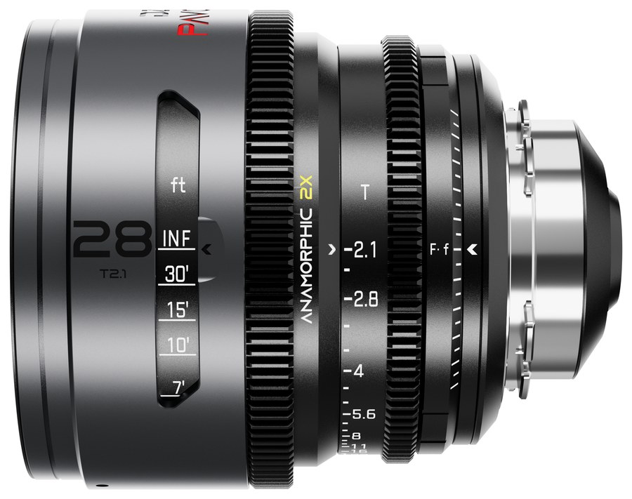 DZOFILM Pavo 28mm T2.1 2× Anamorphic – Neutral, PL/EF, Feet Scale – PL mount
