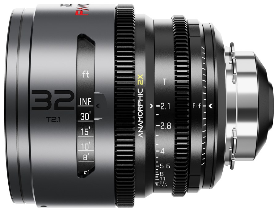 DZOFILM Pavo 32mm T2.1 2× Anamorphic – Neutral, PL/EF, Feet Scale – PL mount