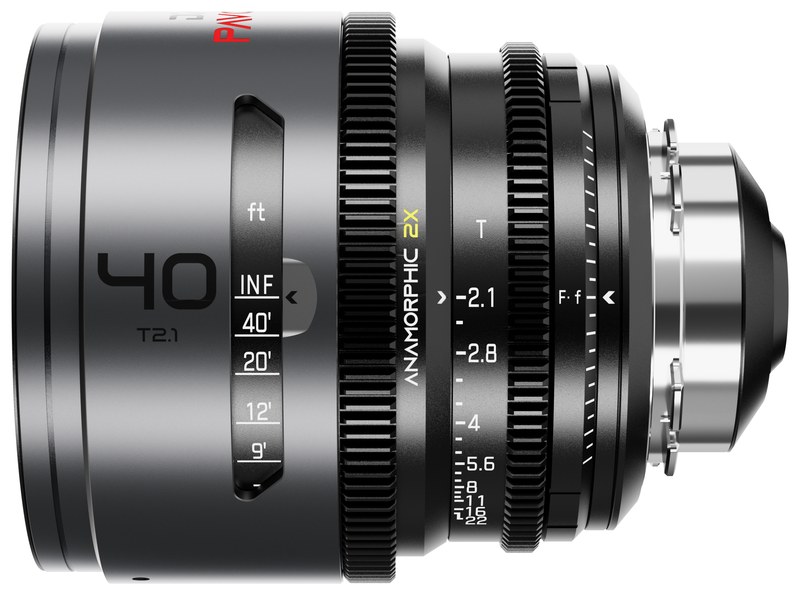 DZOFILM Pavo 40mm T2.1 2× Anamorphic – Neutral, PL/EF, Feet Scale