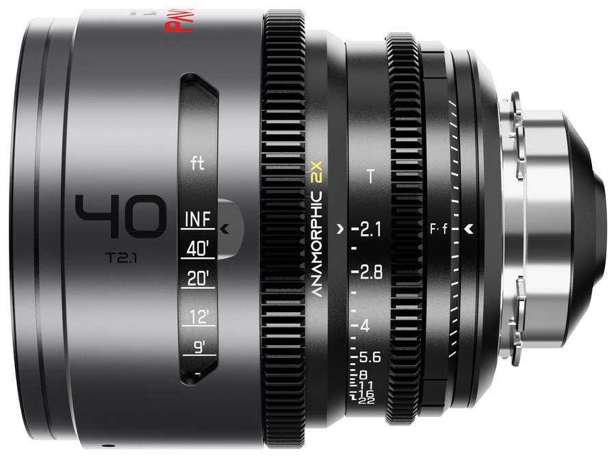 DZOFILM Pavo 40mm T2.1 2× Anamorphic – Neutral, PL/EF, Feet Scale – PL mount