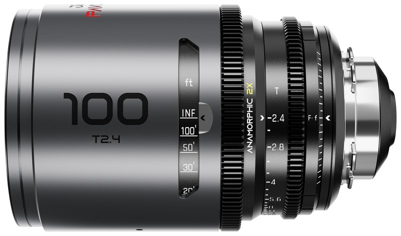 DZOFILM Pavo 100mm T2.4 2× Anamorphic – Neutral, PL/EF, Feet Scale