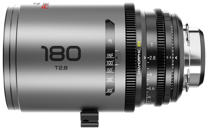 DZOFILM Pavo 180mm T2.8 2× Anamorphic – Neutral, PL/EF, Feet Scale