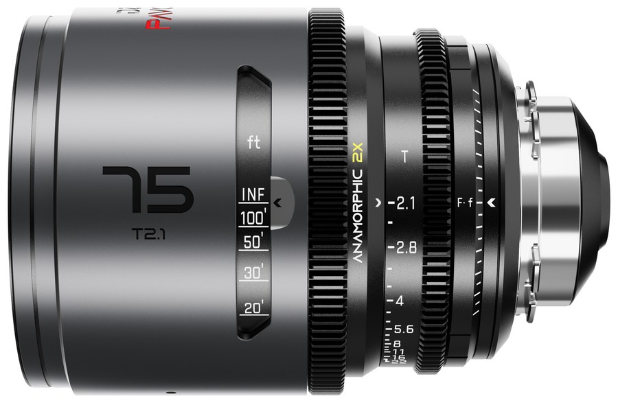 DZOFILM Pavo 28/32/40/55/75/100mm 2× Anamorphic Set – Neutral, PL/EF, Feet Scale – Pavo 75mm T2.1
