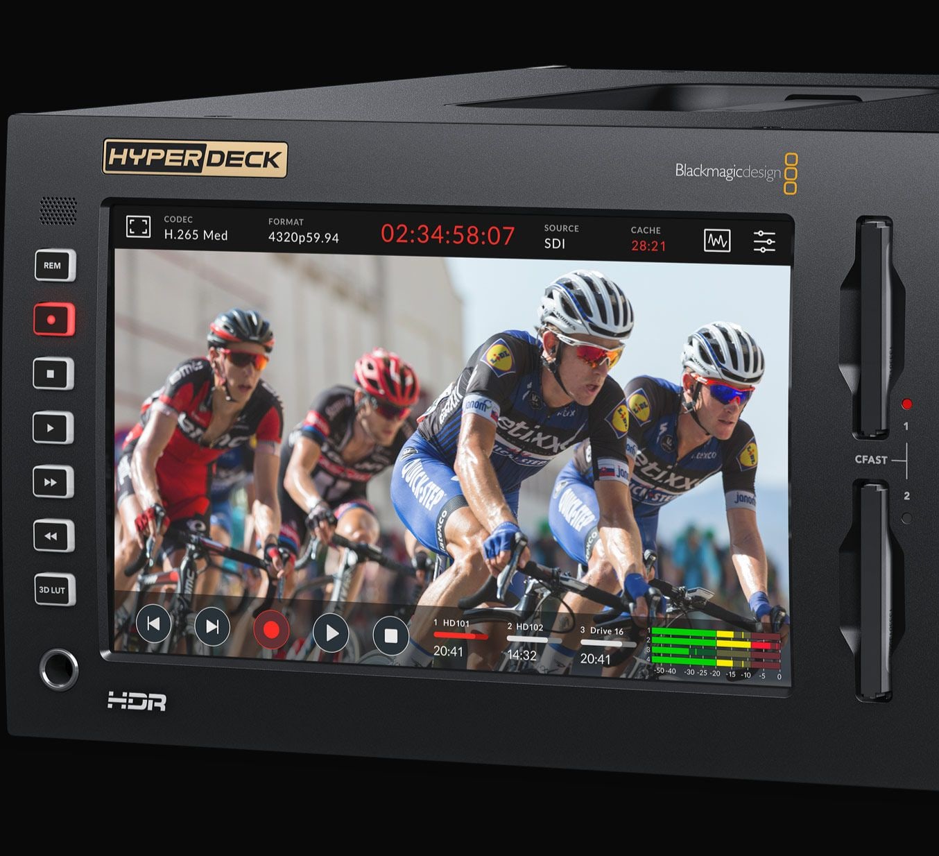 HyperDeck Extreme 8K HDR – Big bright touchscreen