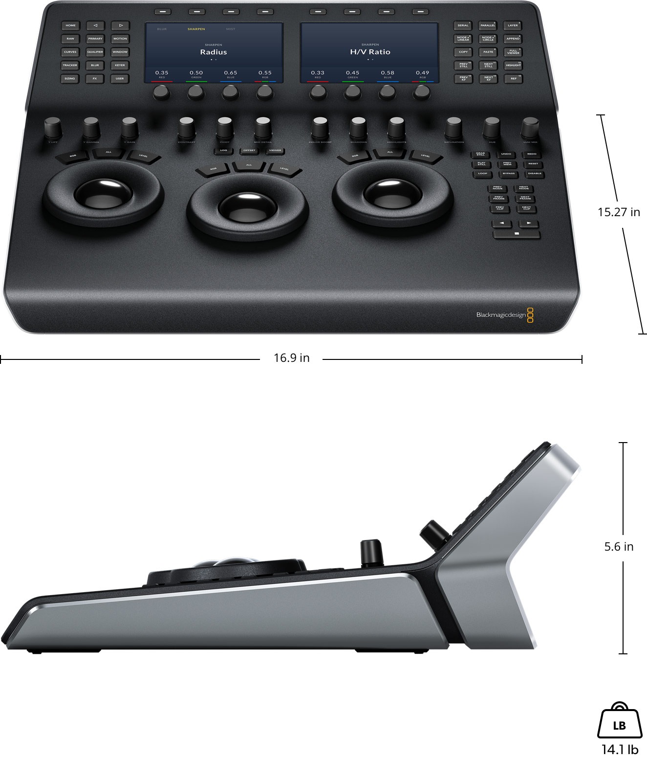 DaVinci Resolve Mini Panel – Dimensions and weight