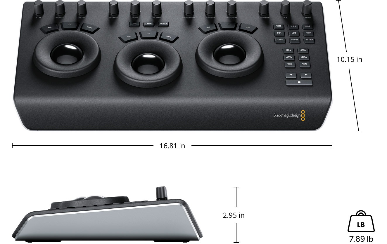 DaVinci Resolve Micro Panel – Dimensions and weight