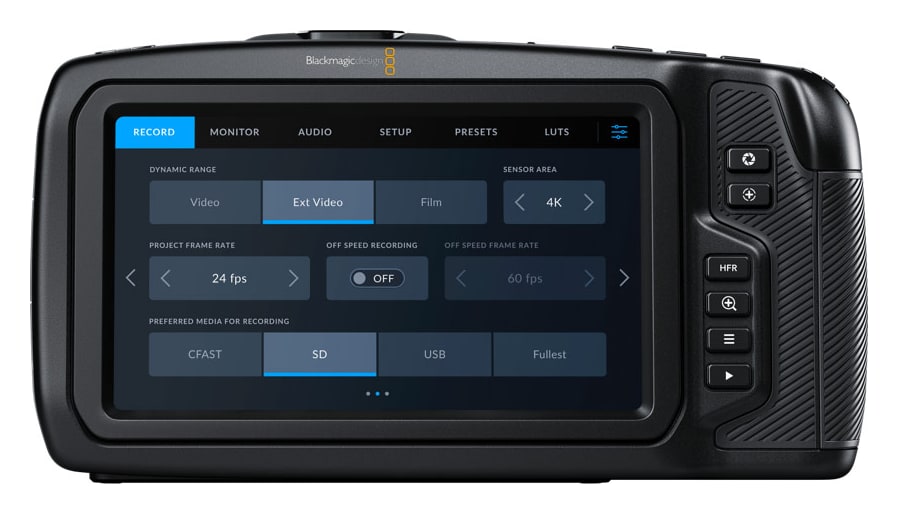Blackmagic Pocket Cinema Camera 4K – 5″ touchscreen and Blackmagic OS