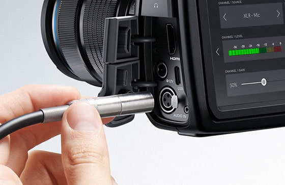 Blackmagic Pocket Cinema Camera 4K – Mini XLR with phantom power