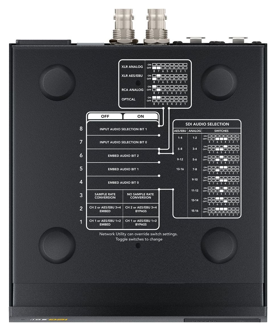 Teranex Mini Audio to SDI 12G – Settings via mini switches, USB and Ethernet