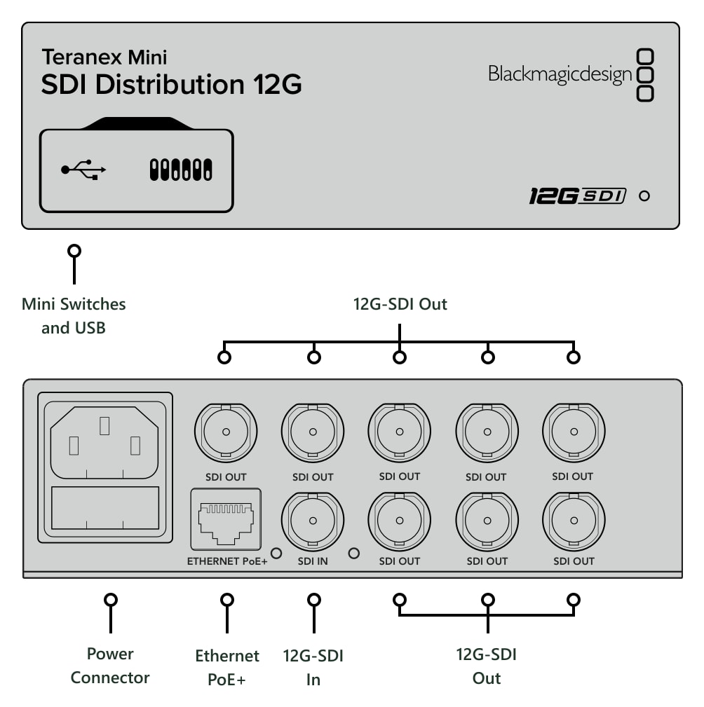 Teranex Mini SDI Distribution 12G – Connections