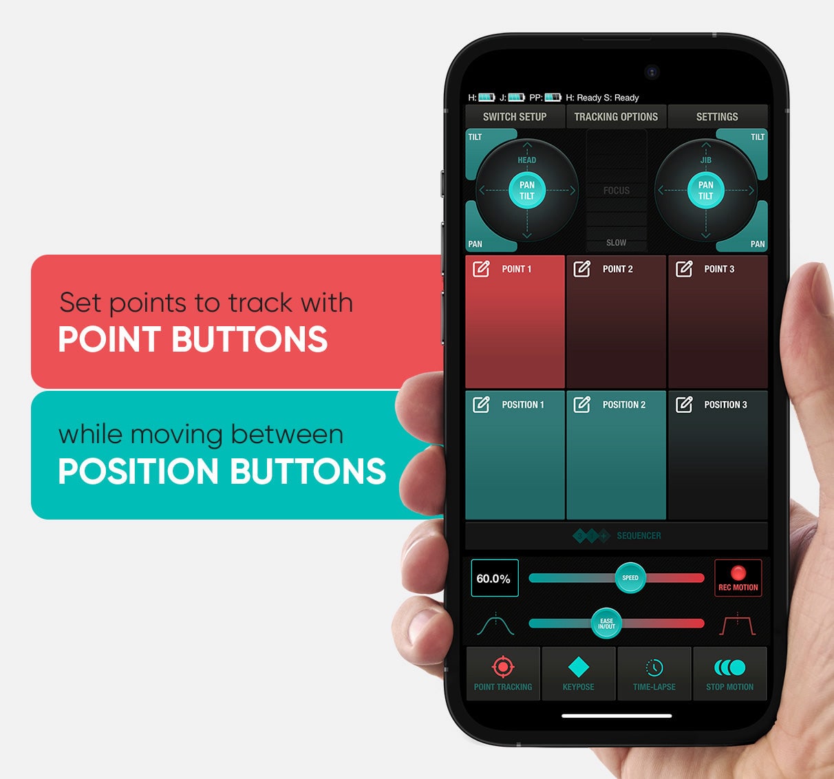 Point tracking also works on single axis. Even with a single HeadONE, you can achieve stunning parallax shots.