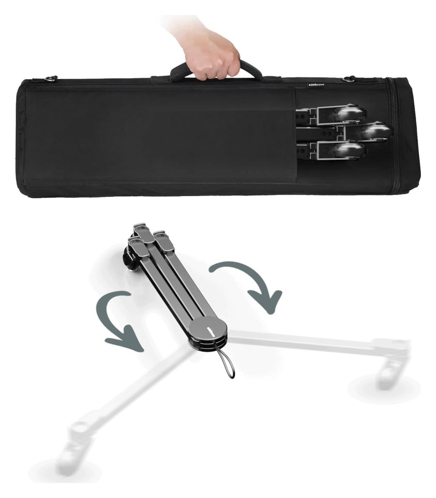 Folded, they fit in the case