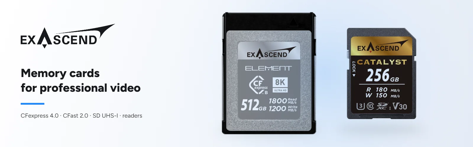 EXASCEND – memory cards for professional video