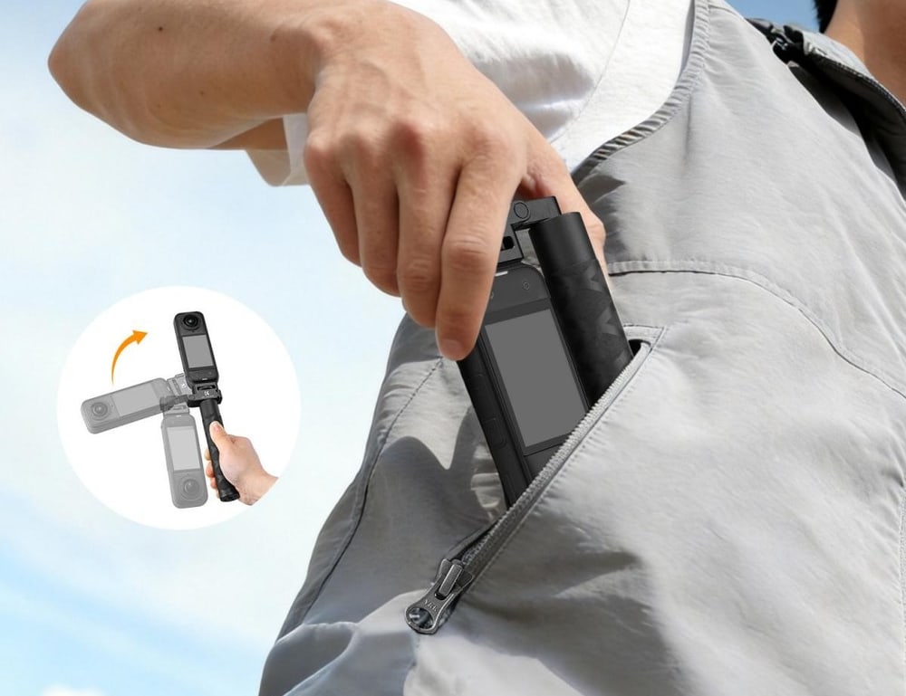 Flip-fold grip, easy storage