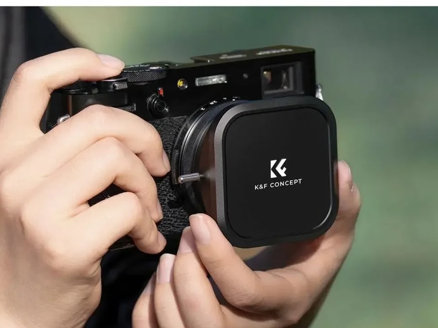 K&F Concept set of UV filter, lens hood and cap for Fujifilm X100, black