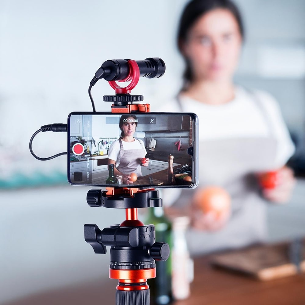 Phone, microphone and light in one place