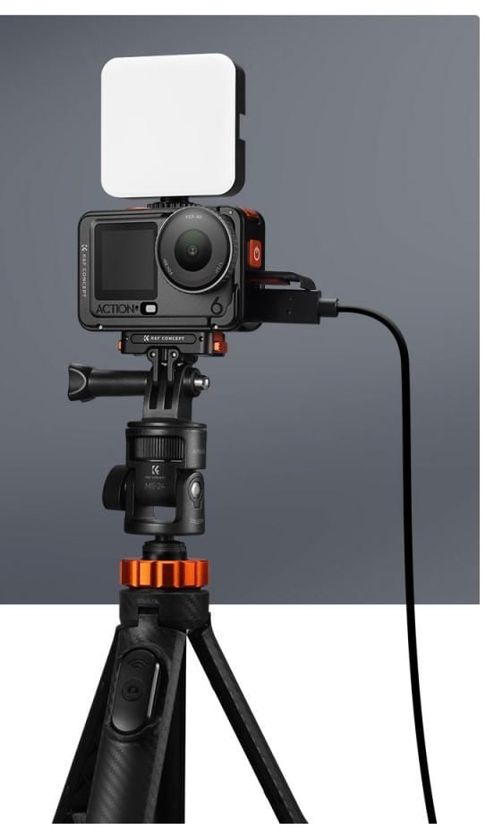 Light, microphone and tripod