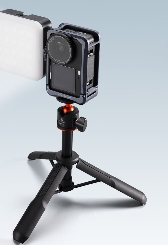 Light, microphone and tripod