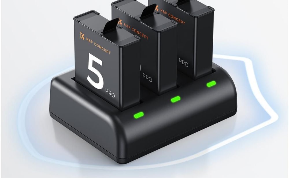 Three 2100 mAh batteries