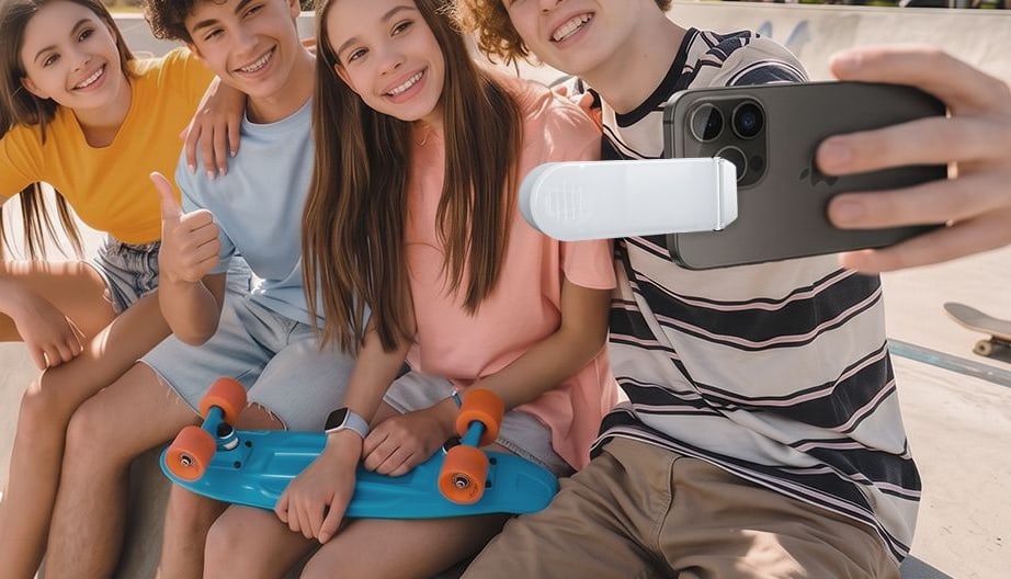 The whole group in frame
