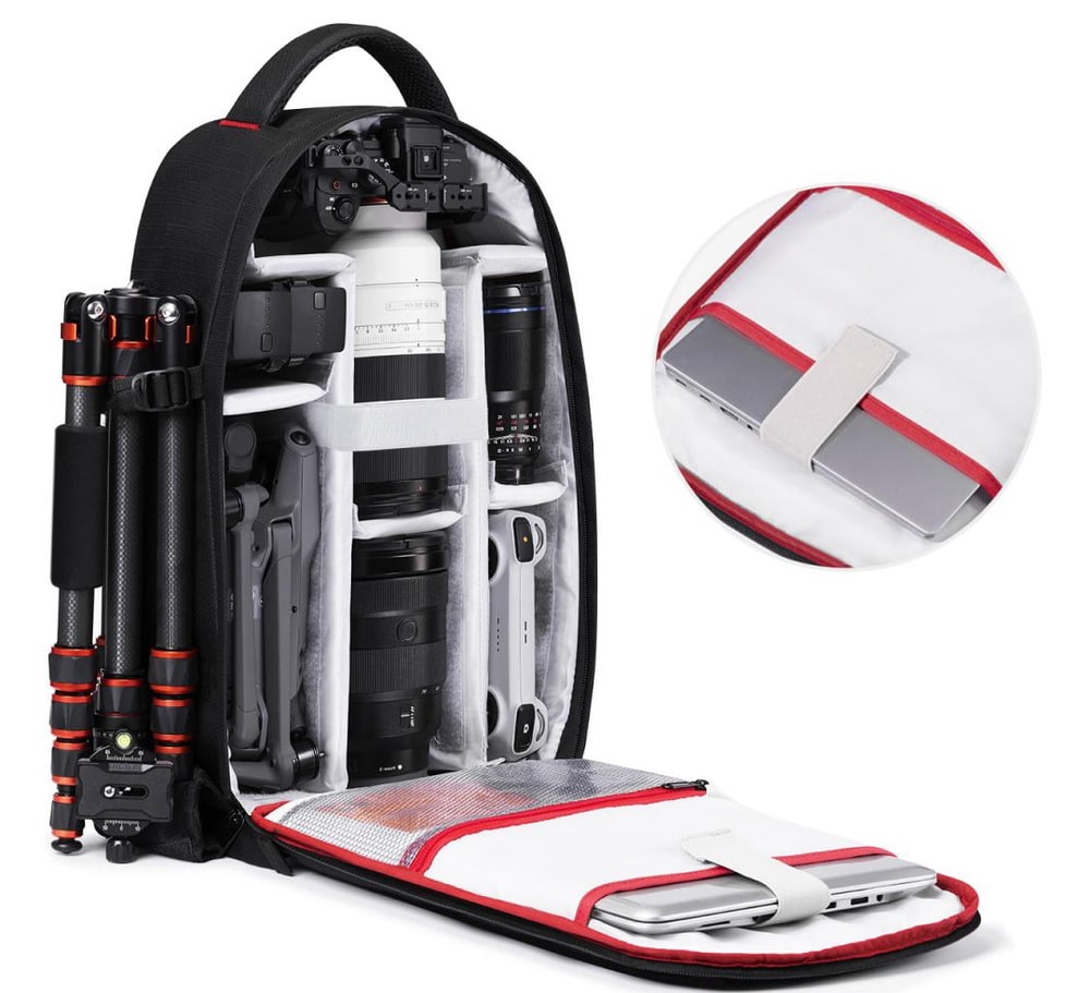 Camera gear and a laptop