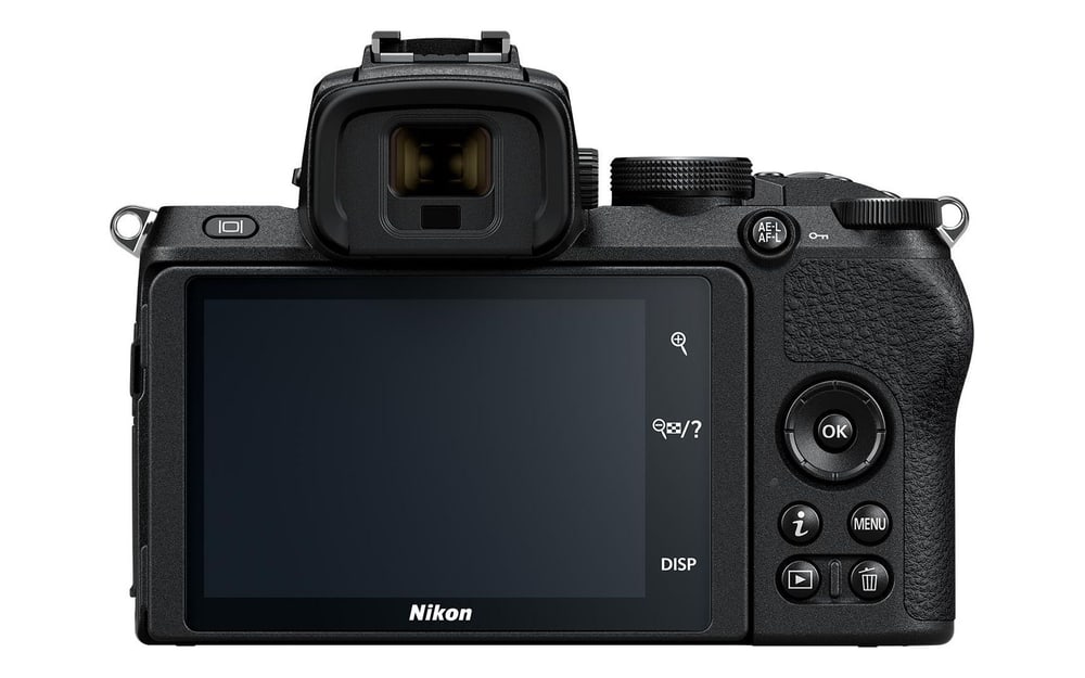 Viewfinder, tilting monitor and self-portrait mode