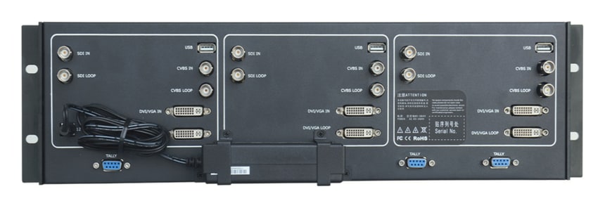 3G-SDI, DVI and CVBS inputs with loop-through