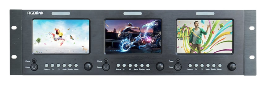 Three 5″ screens in 3U