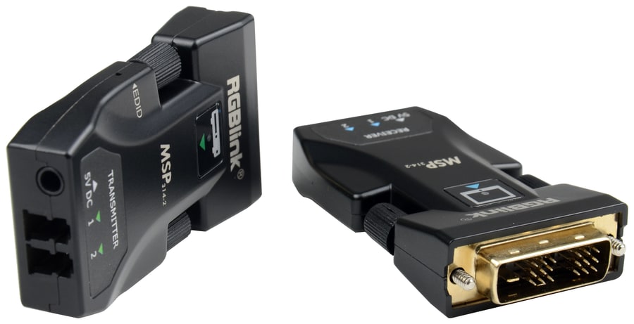Transmitter and receiver right in the DVI connector