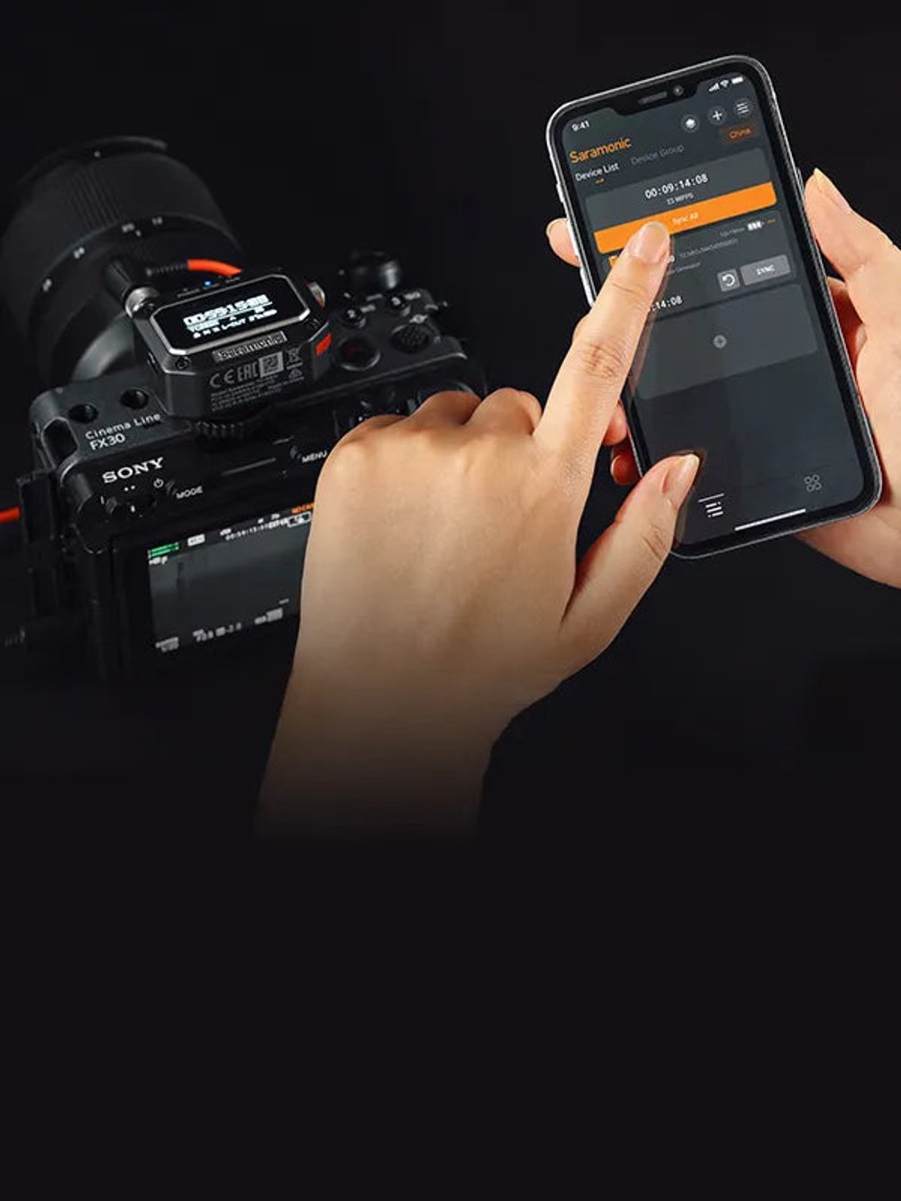 Sync through the Saramonic app