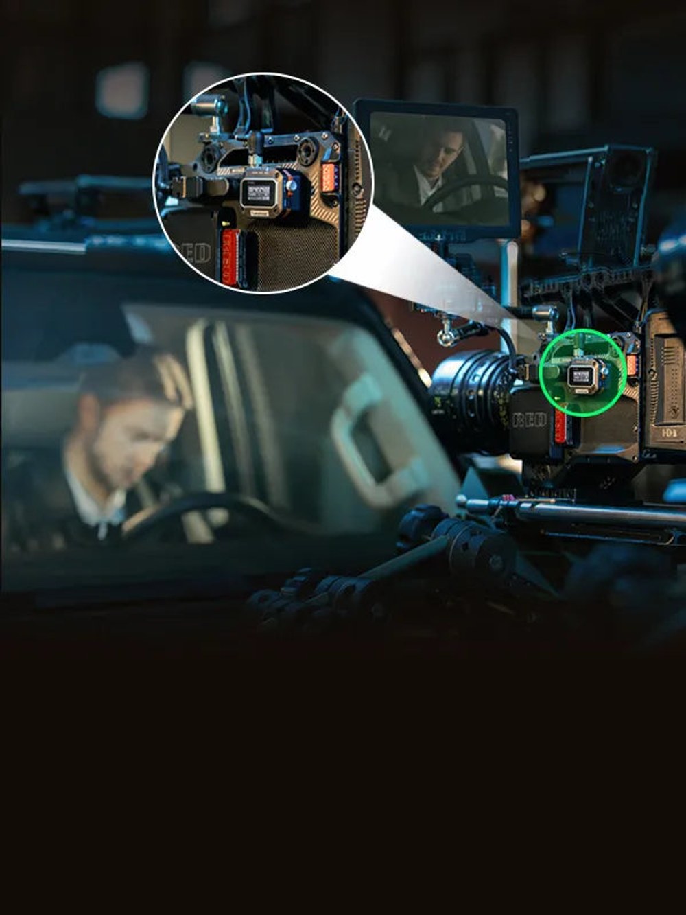 TC-NEO mounted on the camera on set