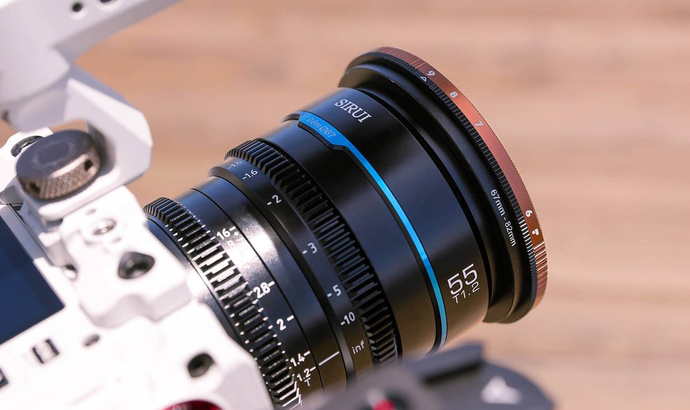 Sirui Nightwalker 55mm T1.2 S35 Manual Focus Cine Lens (Canon RF, Black) – Handheld or on a gimbal