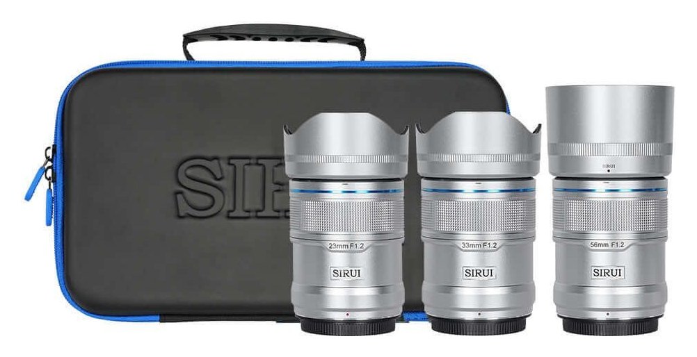 Sirui Sniper 23/33/56mm F1.2 APS-C AF 3-Lens Kit, Fuji X, Silver