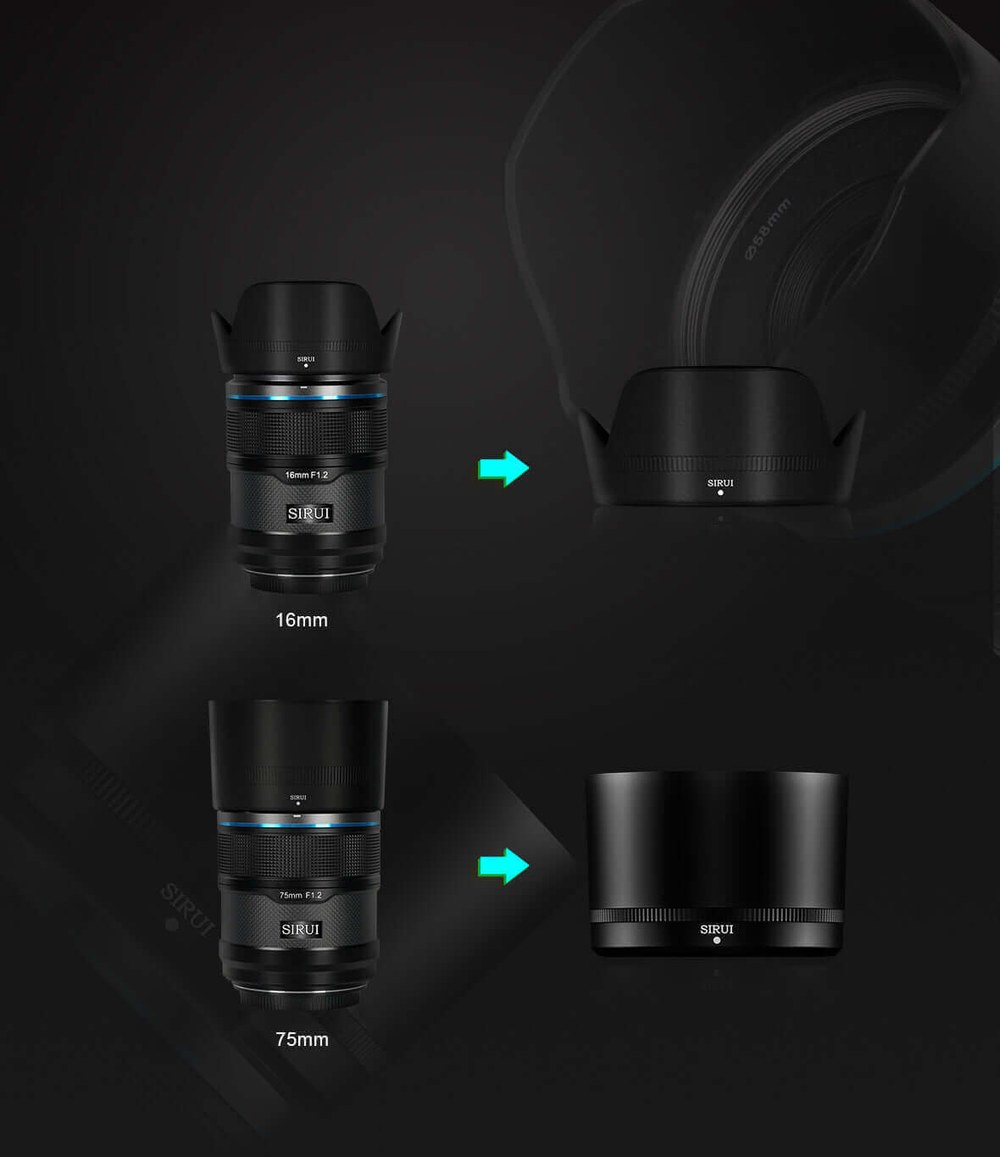 Sirui Sniper 75mm F1.2 APS-C AF Lens, Sony E, Black – Black version: carbon fibre finish