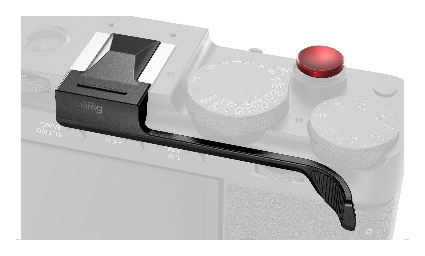 Hot shoe thumb grip for FUJIFILM X-E5