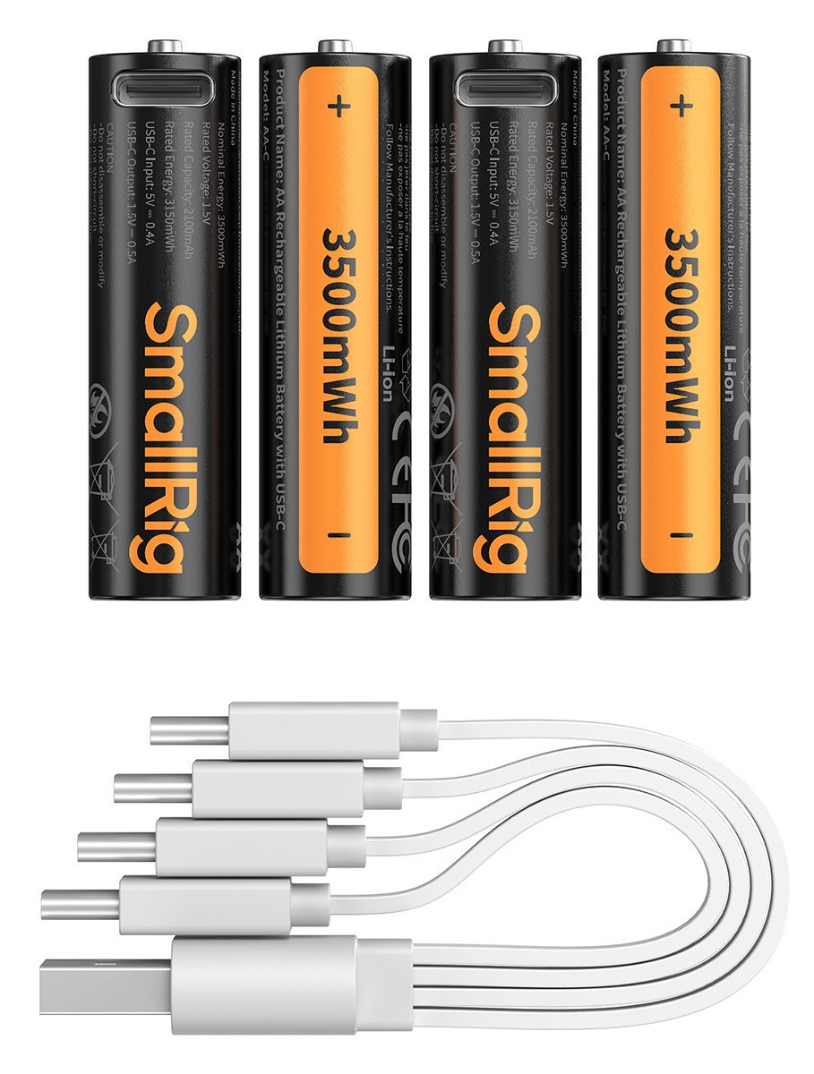 Rechargeable AA batteries with USB-C, 4-pack