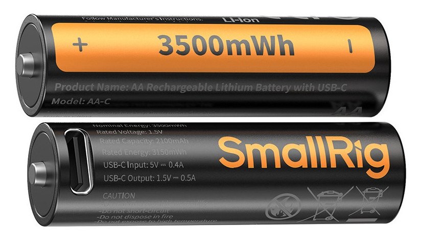 Rechargeable AA batteries with USB-C, 4-pack