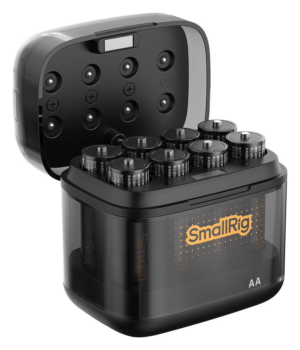 8 AA batteries with a charging case