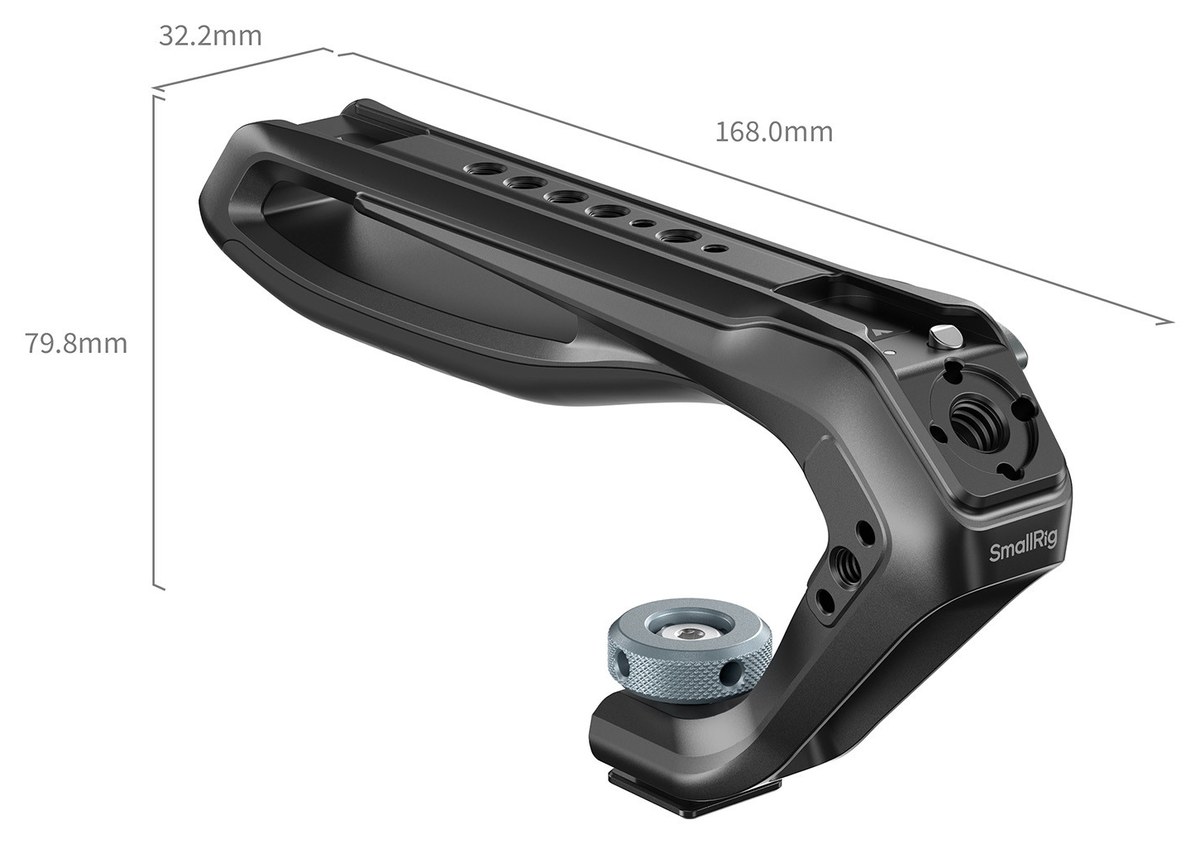 Top handle with a cold shoe mounting base