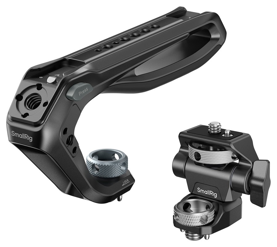 ARRI top handle with a rotating monitor mount