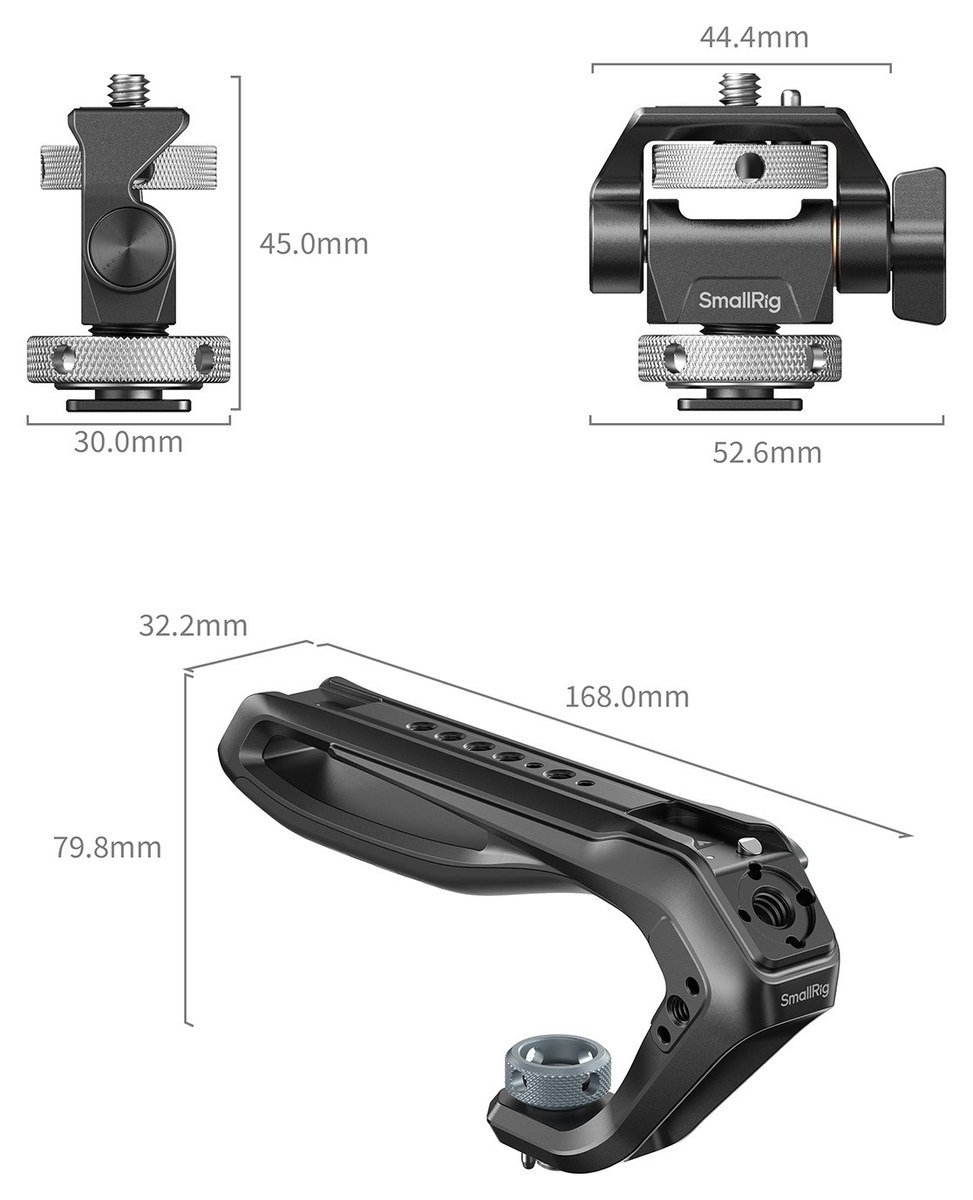 ARRI top handle with a tilting monitor mount