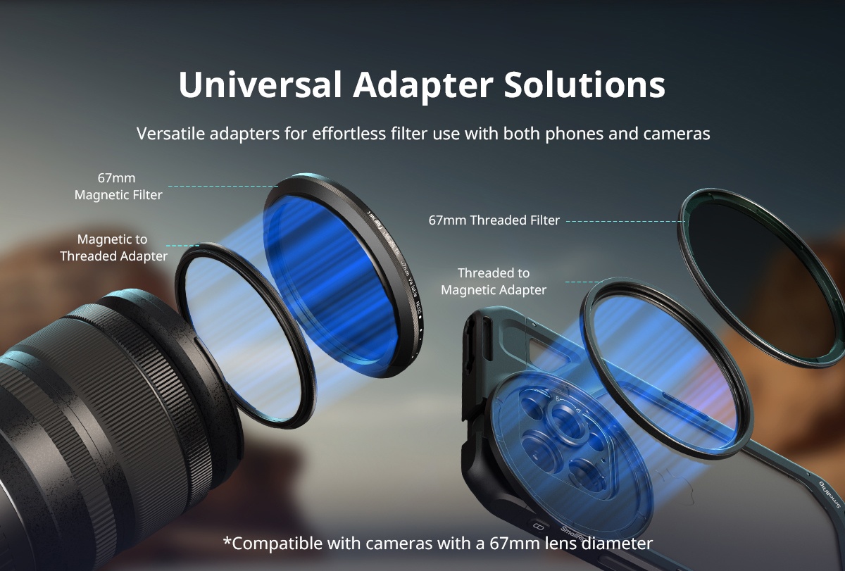 SmallRig 4727 Attachable CPL Filter with M-mount Filter Adapter 67mm