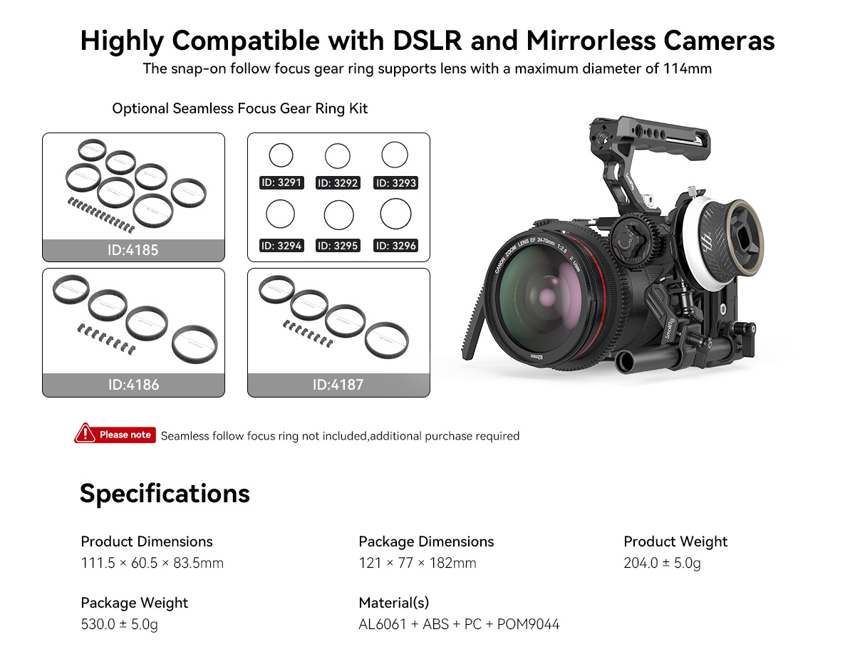 SmallRig mini Follow Focus F40 3010C