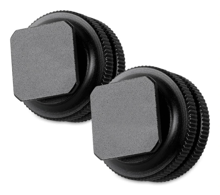 Cold Shoe Adapter with 3/8″ to 1/4″ Thread(2pcs Pack)