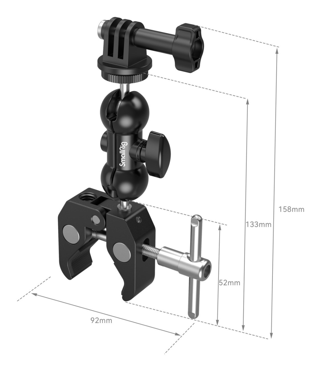 Multi-function Double BallHead with Clamp & 1/4″ Screw 1138