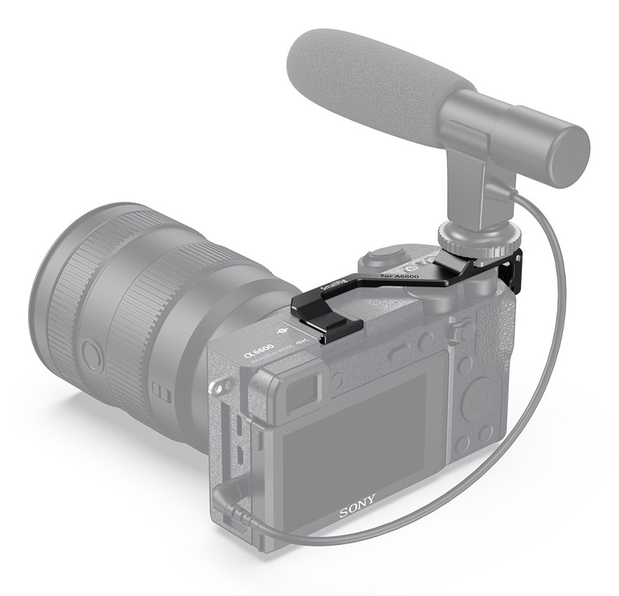 Right-Side Shoe Mount Relocation Plate for Sony a6600 Camera