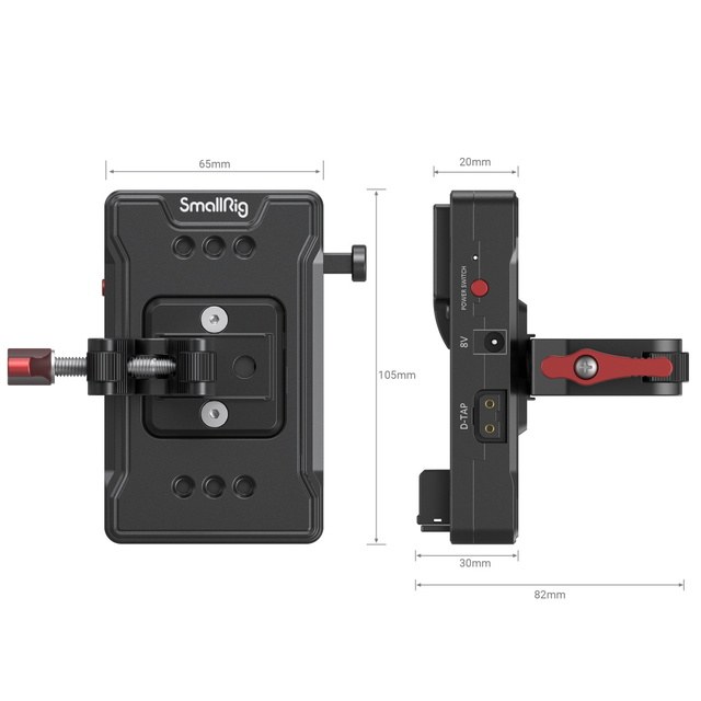 V Mount Battery Adapter Plate (Basic Version) with Crab-Shaped Clamp