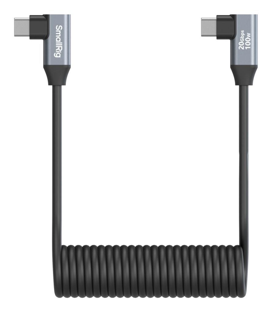 USB-C (Angled) to USB-C (Angled) Coiled Data Cable