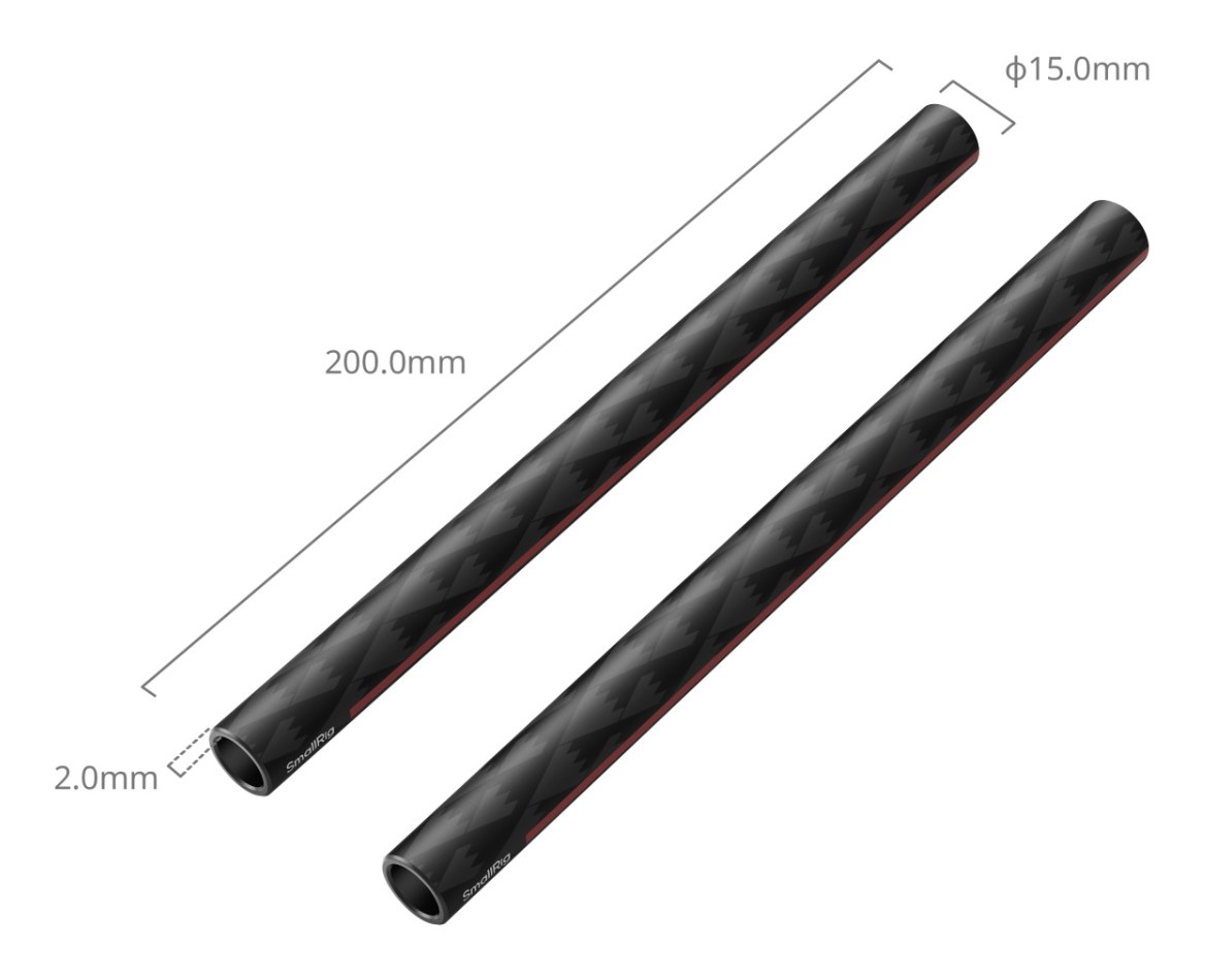 15mm Carbon Fiber Rods (Pair, 8″)