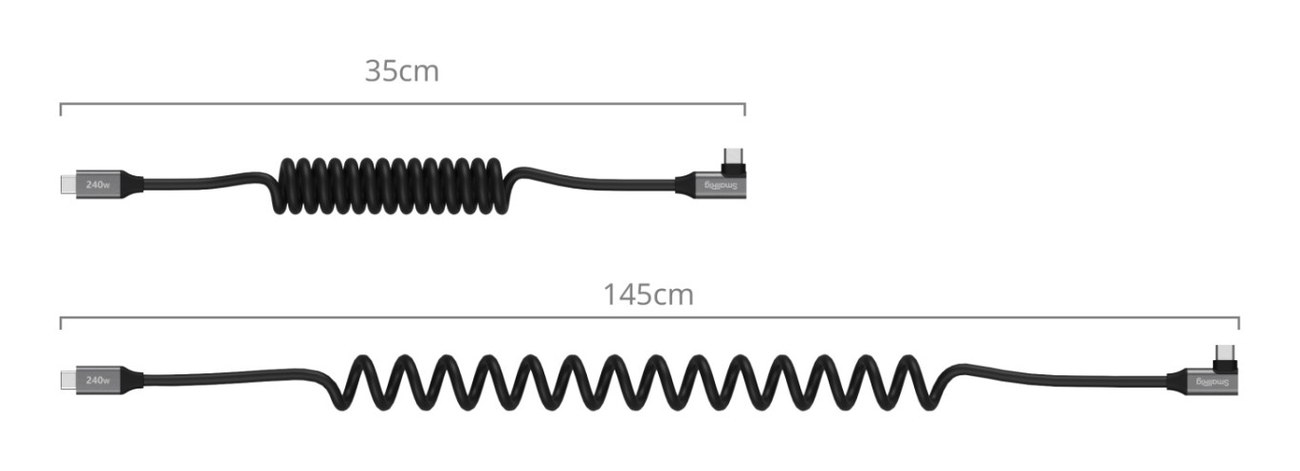 Coiled Data Cable for USB-C Adapter